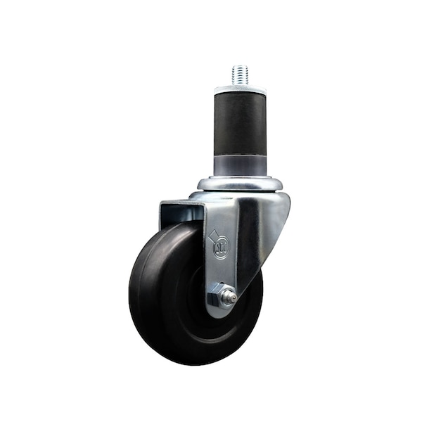 3.5'' SS Soft Rubber Wheel Swivel 1-5/8'' Expanding Stem Caster